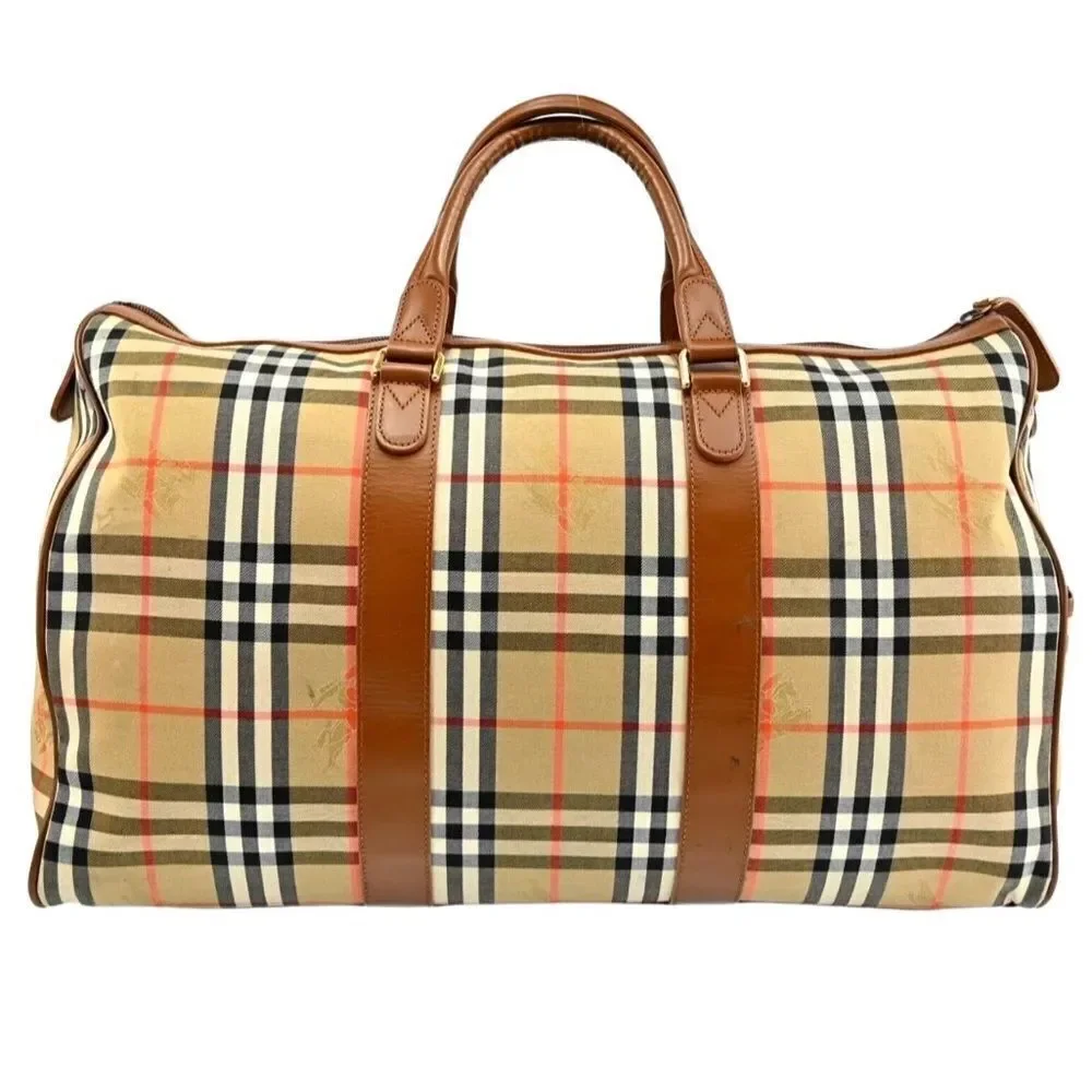 BURBERRY NOVA CHECK Canvas Leather Travel Bag 🧳 50cm